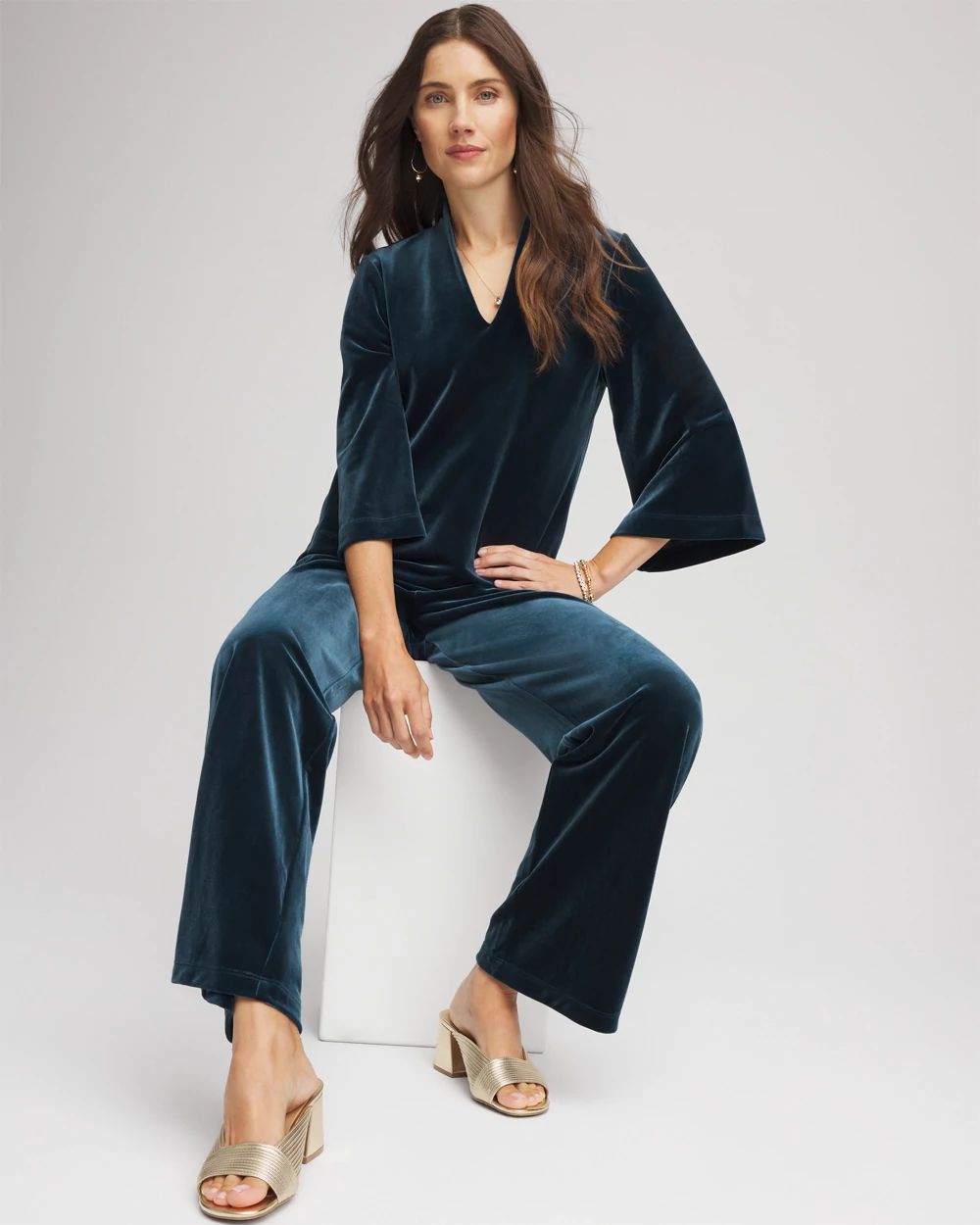 Travelers™ Velvet V-Neck Kimono Sleeve Top | Chico's
